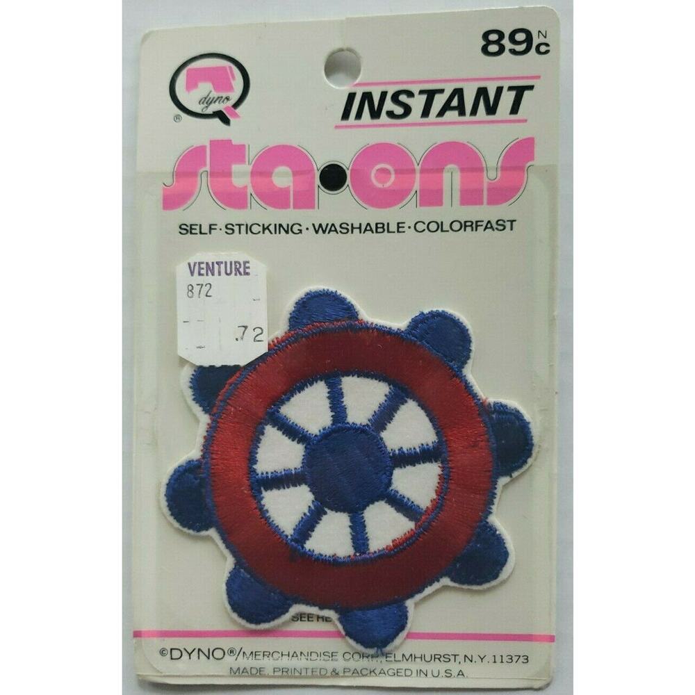 Vintage Nautical Patch Self Sticking Embroidered Dyno Brand Sta-Ons PB11